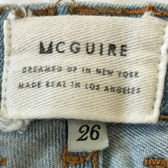McGuire Jeans Women 26 Blue Mid Rise Distressed Ankle Zip Button Fly Medium Wash - Picture 3 of 13